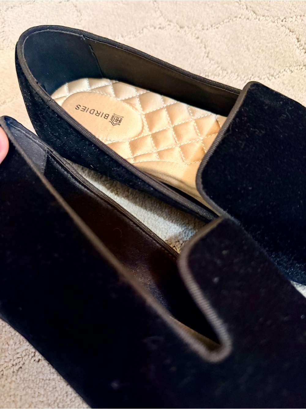 Birdies Black Velvet Slip-On Flats - Picture 4 of 6